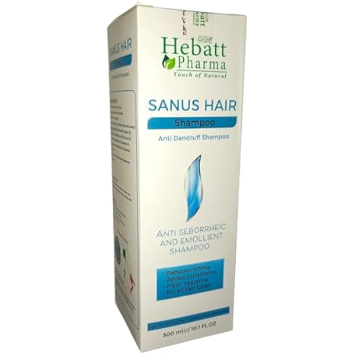 Shampoo (Sanus Hair) Shampoo Effective Anti Dandruff Oil Inflammation Scalp Irritation 300ml - Suitable for All Hair Types I from Al Shabrawini Pharmacy - Image 1